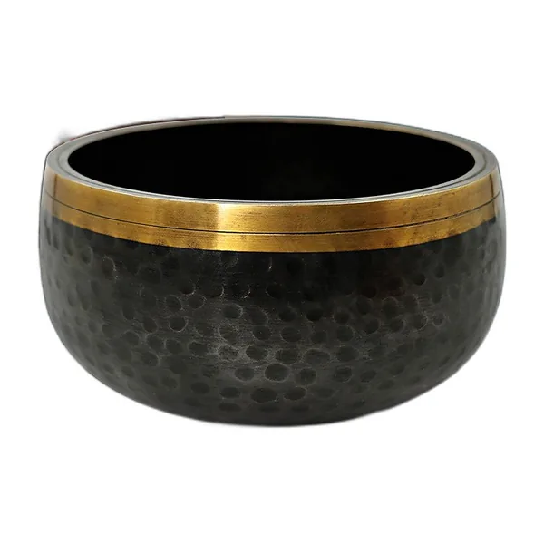 Hammered 12.5 cm sound bowl with mallet and cushion — view 3