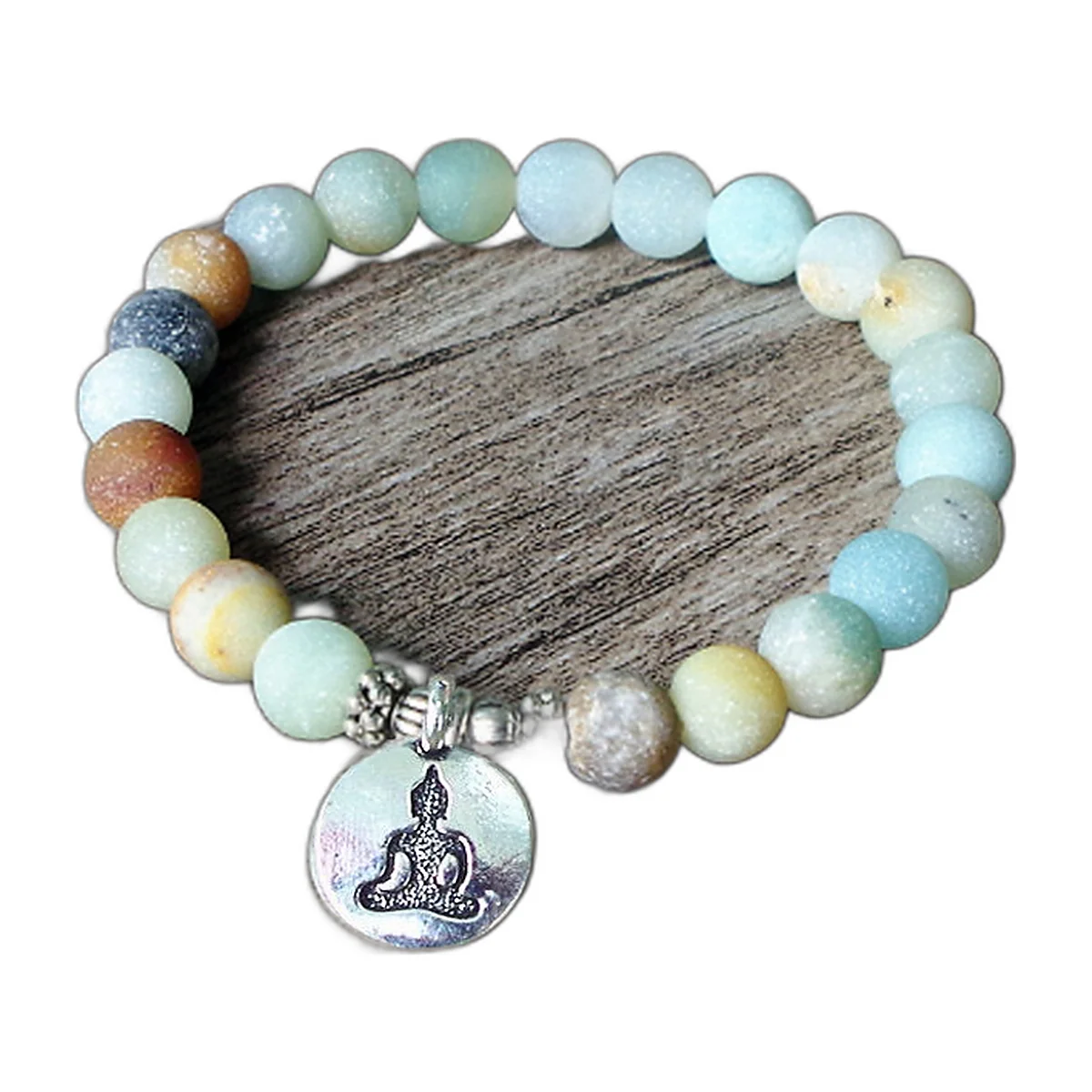 Amazonite mala bracelet, choice of charm — photo 3 of 4