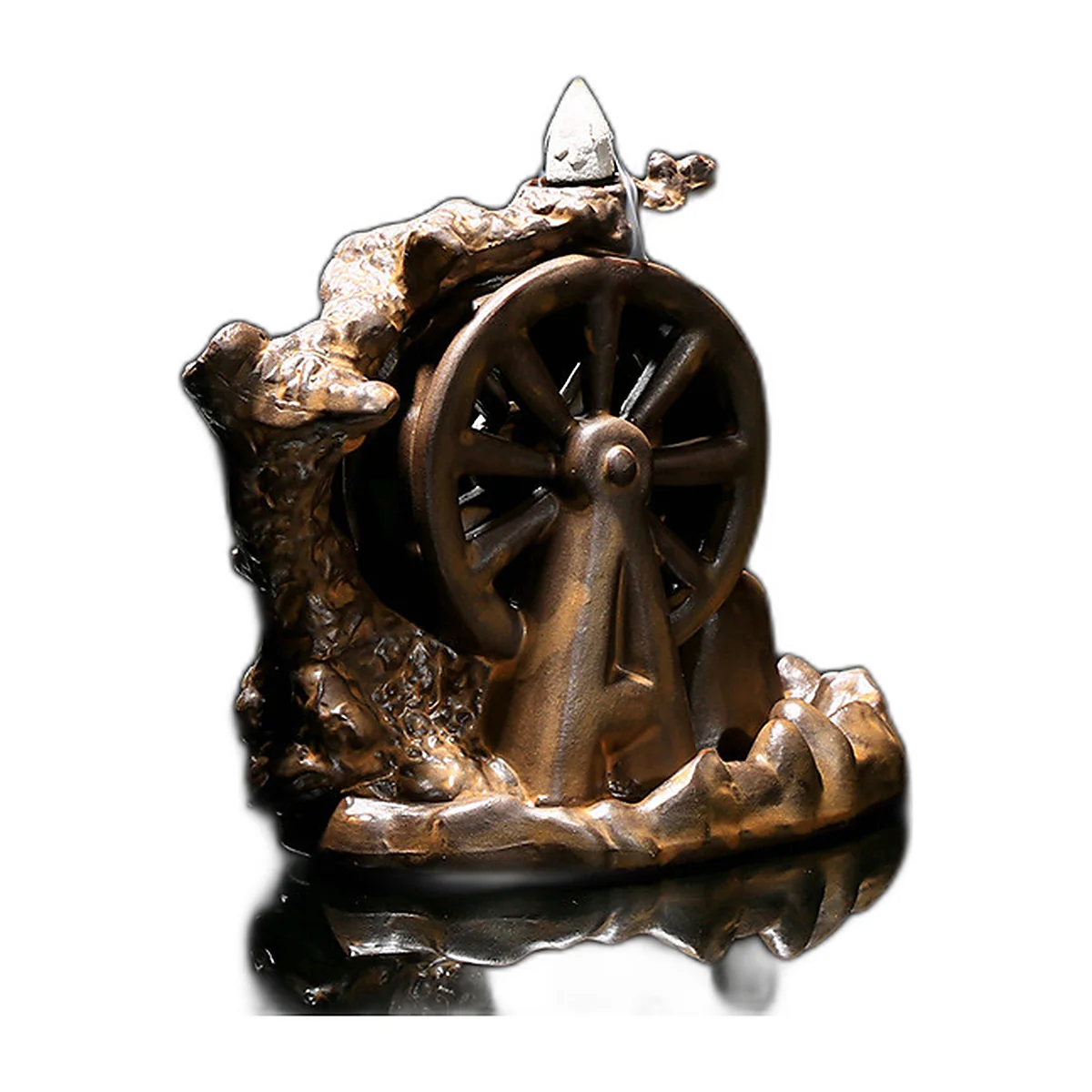 Ceramic water-wheel backflow incense burner