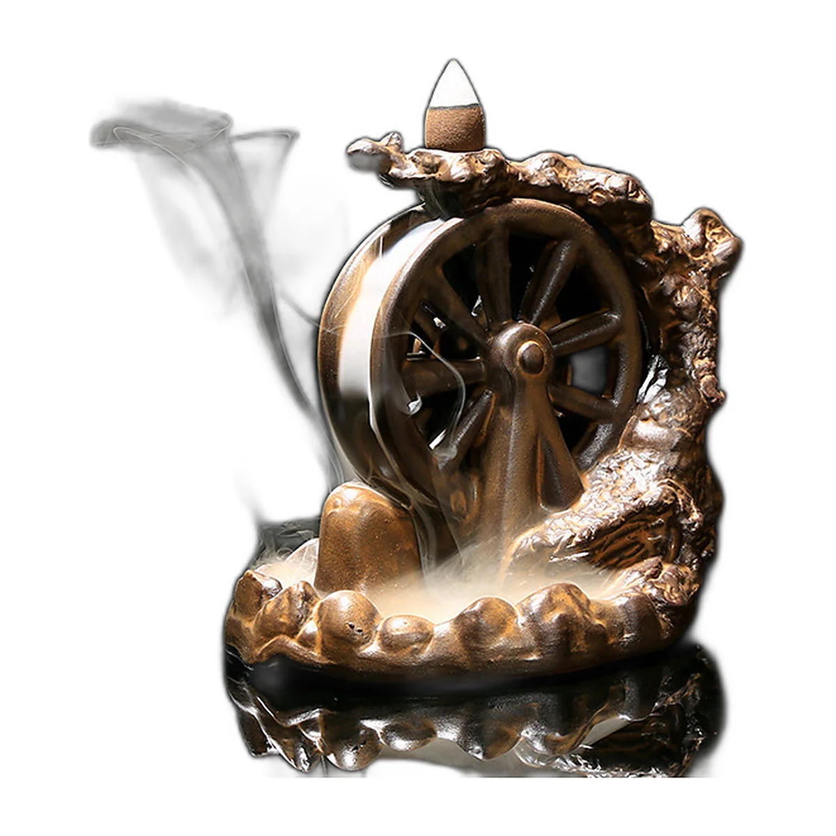 Ceramic backflow incense burner, water wheel — photo 4 of 5
