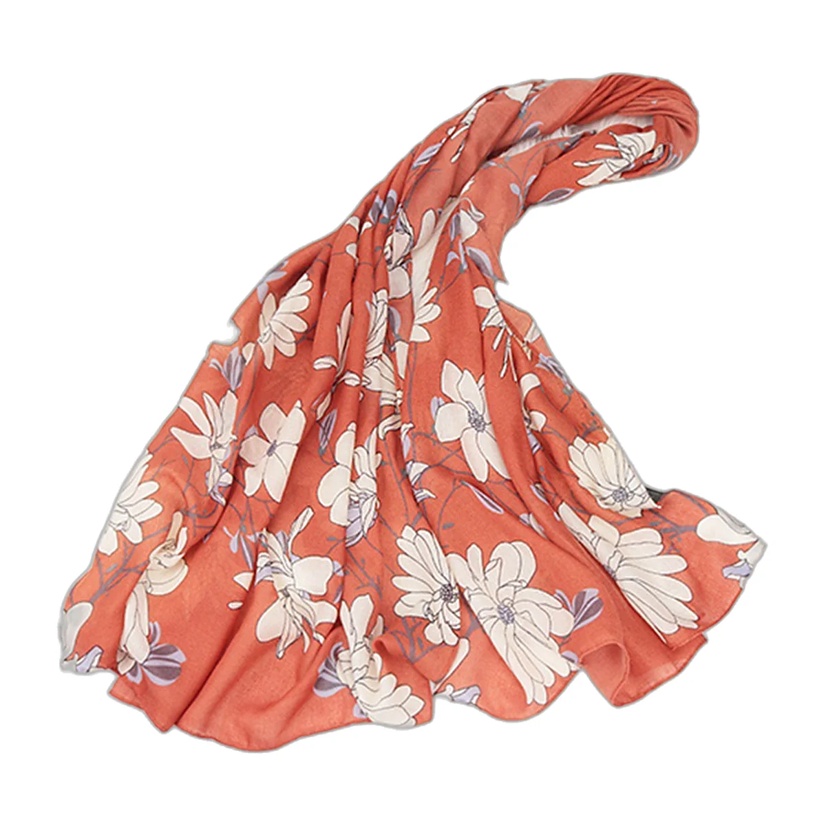 Cotton meditation shawl, 180 × 90 cm, floral print — photo 2 of 3
