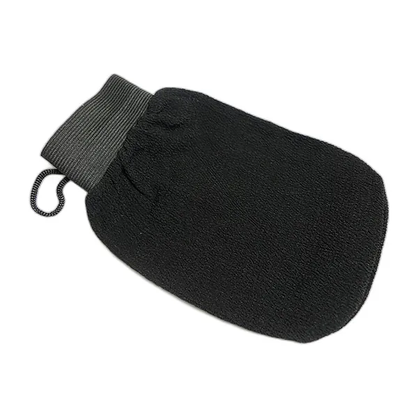 Black kessa exfoliating mitt with elastic cuff