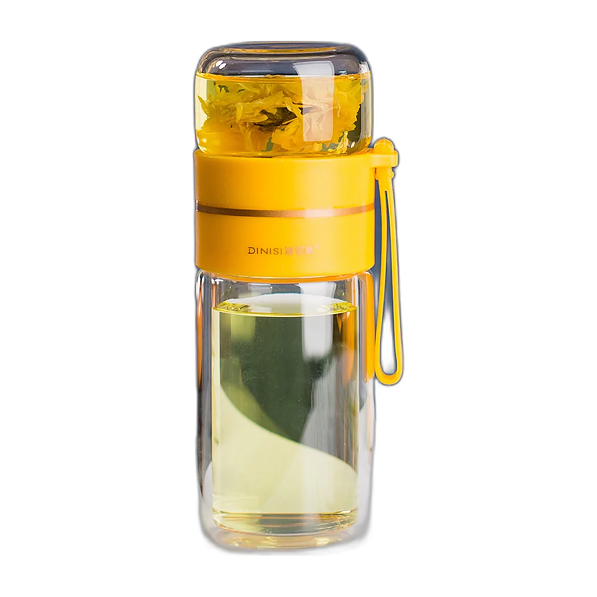 Double-wall glass tea bottle with steel filter, 400 ml — photo 4 of 6