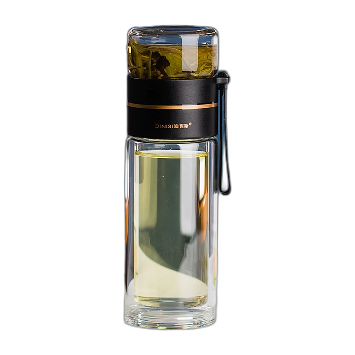 Double-wall glass tea bottle with steel filter, 400 ml — photo 6 of 6